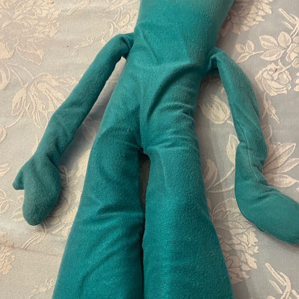 Vintage Gumby 1983 24 inches Teal Plush Toy with Red Eyes - Picture 10 of 11